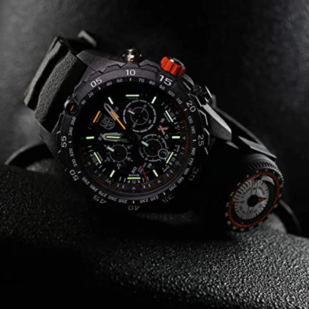 LUMINOX Men's Black Dial Silicon Band Quartz Watch - XB.3741