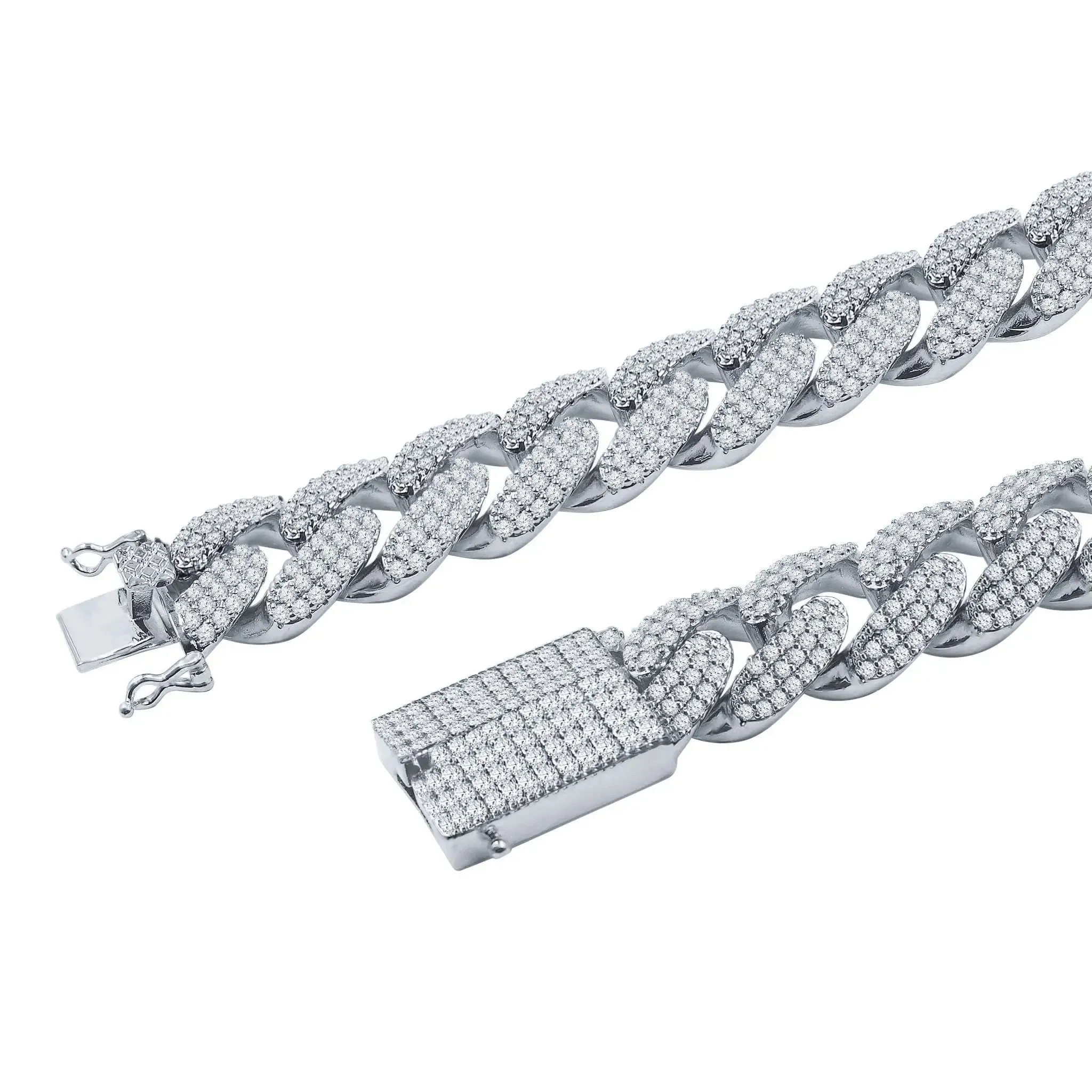 Luxury 18 MM Cuban Link Chain with Radiant Cubic Zirconia