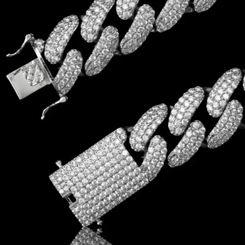 Luxury 18 MM Cuban Link Chain with Radiant Cubic Zirconia