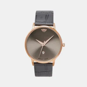 Men Grey Analog Leather Watch G1034E-L3315
