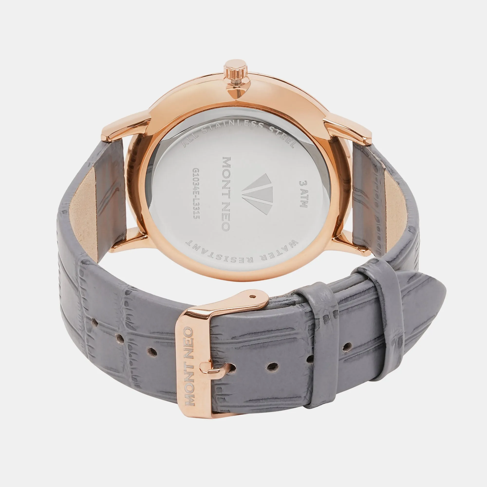 Men Grey Analog Leather Watch G1034E-L3315