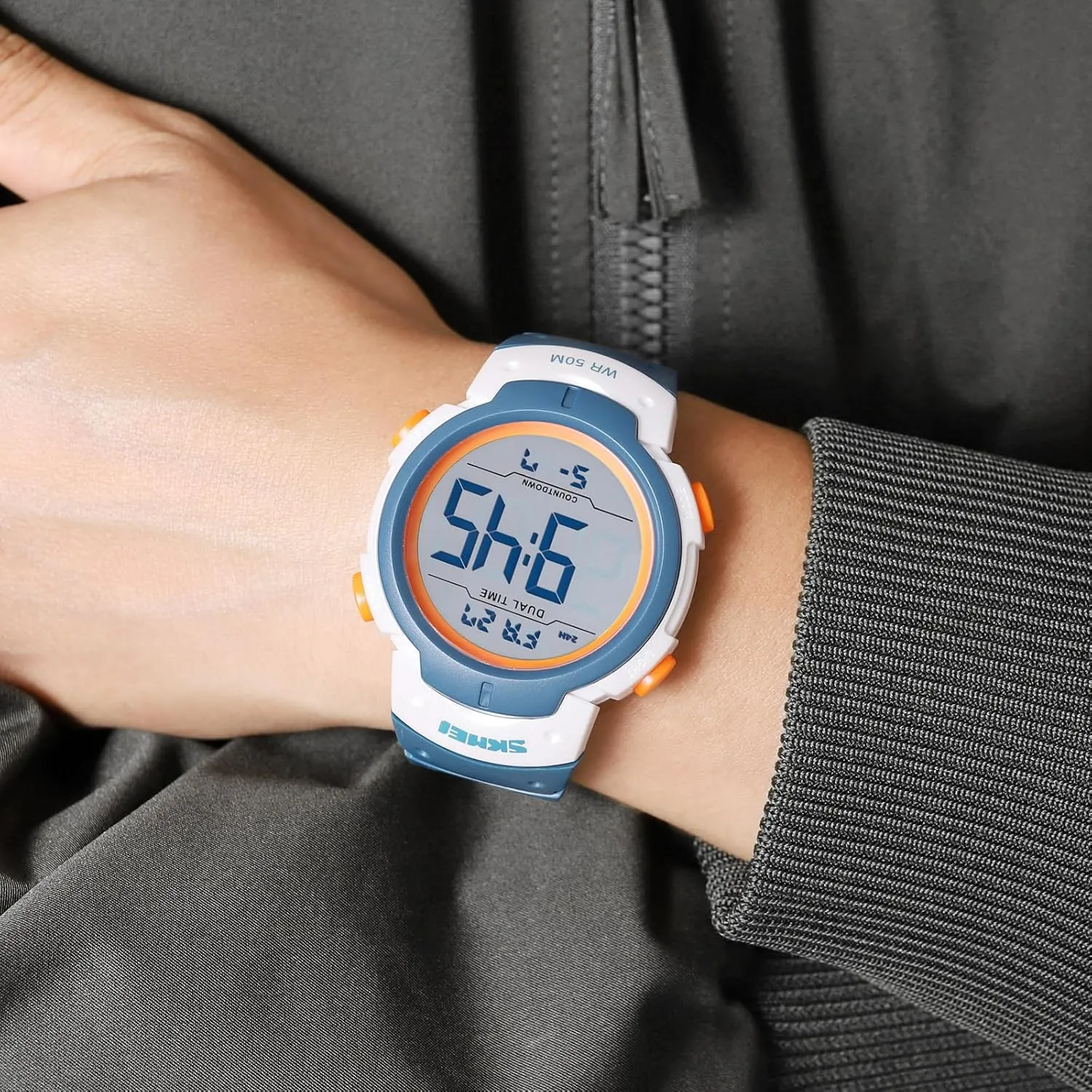 Mens Digital Watch Large Display Easy to Read Time Sports Watches Multifunction Stopwatch Timer Alarm Dual Time Date LED Light Wrist Watches for Men Women