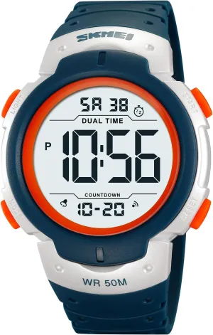 Mens Digital Watch Large Display Easy to Read Time Sports Watches Multifunction Stopwatch Timer Alarm Dual Time Date LED Light Wrist Watches for Men Women