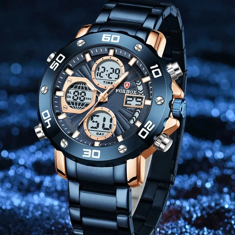 Mens Luxury Sport Watch – Dual Display Analog Digital 3Bar Water