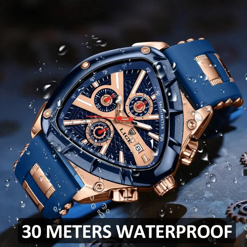 Mens Military Sports Watch Irregular Quartz Wristwatch Chronograph