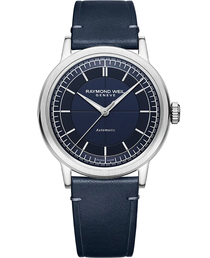 Millesime Men's Automatic Blue Leather Strap Watch