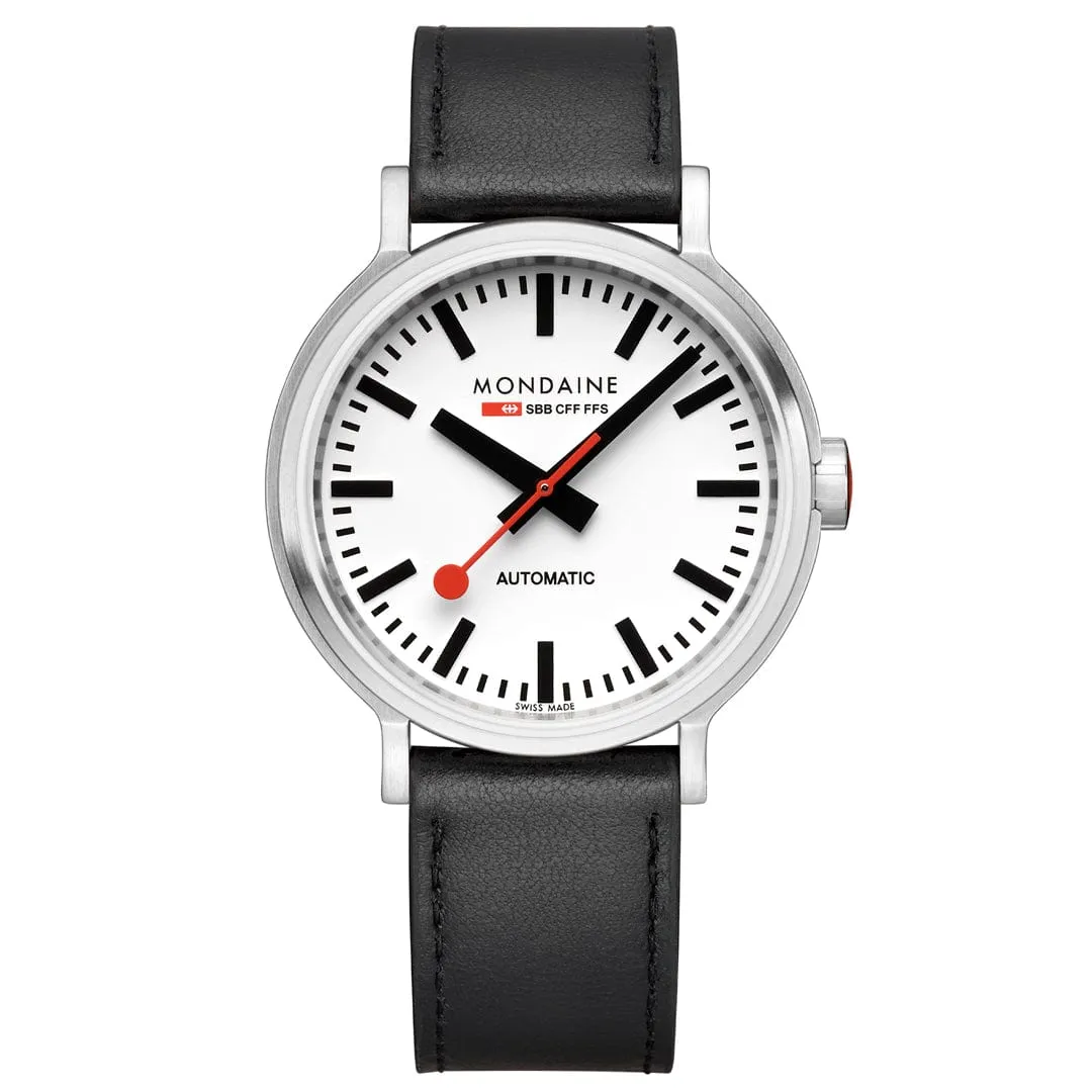 MONDAINE Original Automatic Black vegan grape leather 41mm MST.4161B.LBV ORIG.AUTO