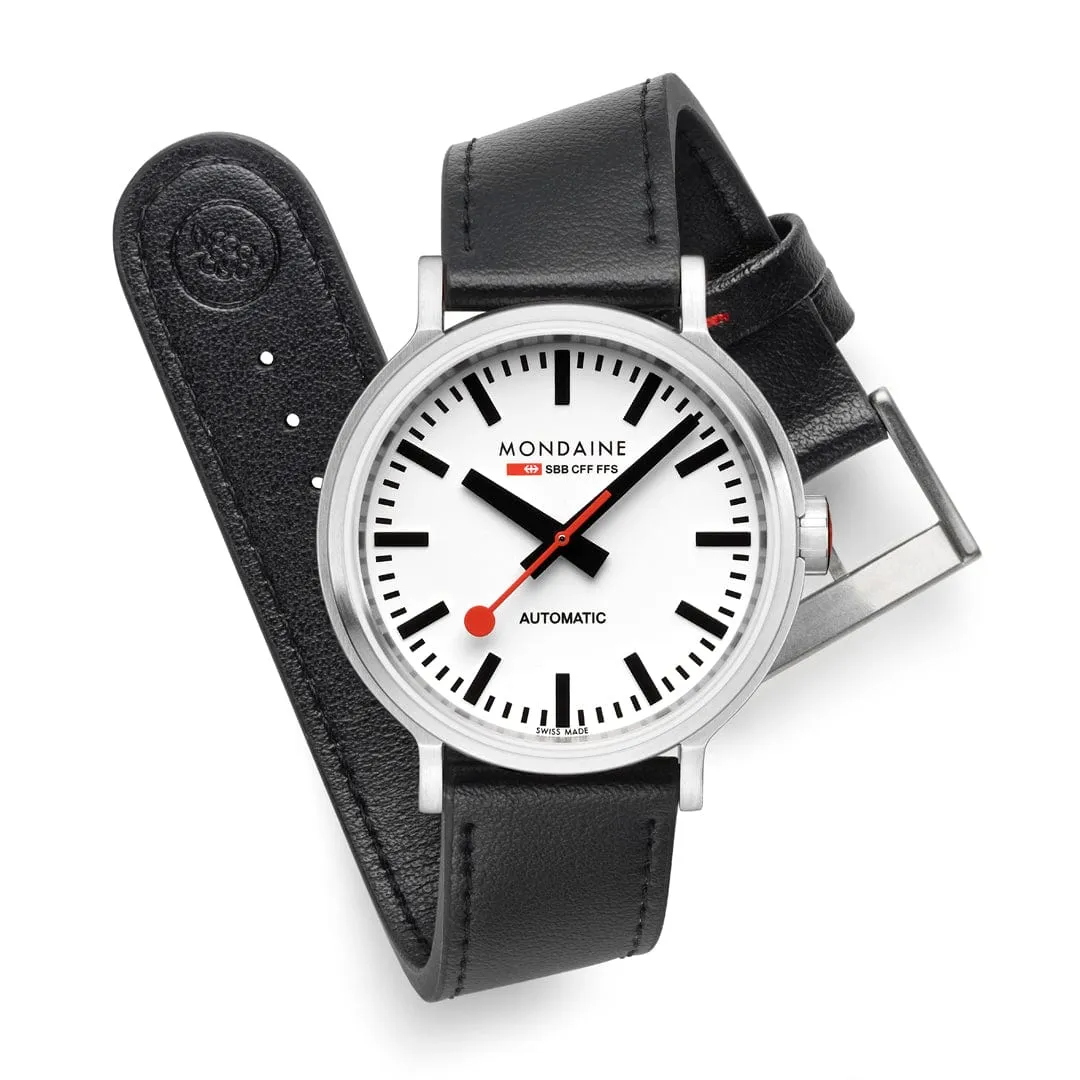MONDAINE Original Automatic Black vegan grape leather 41mm MST.4161B.LBV ORIG.AUTO