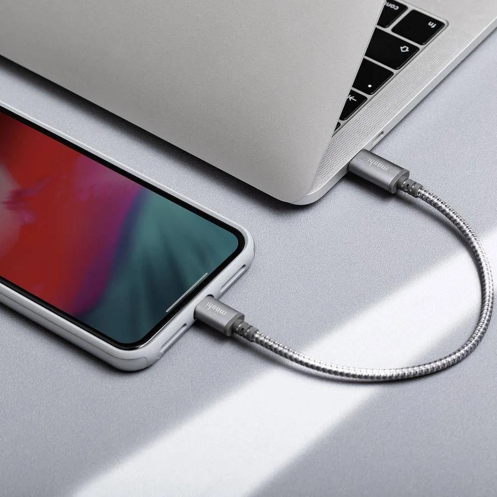 MOSHI Integra USB-C Charge/Sync Cable with Lightning Connector 0.25M Titanium Gray