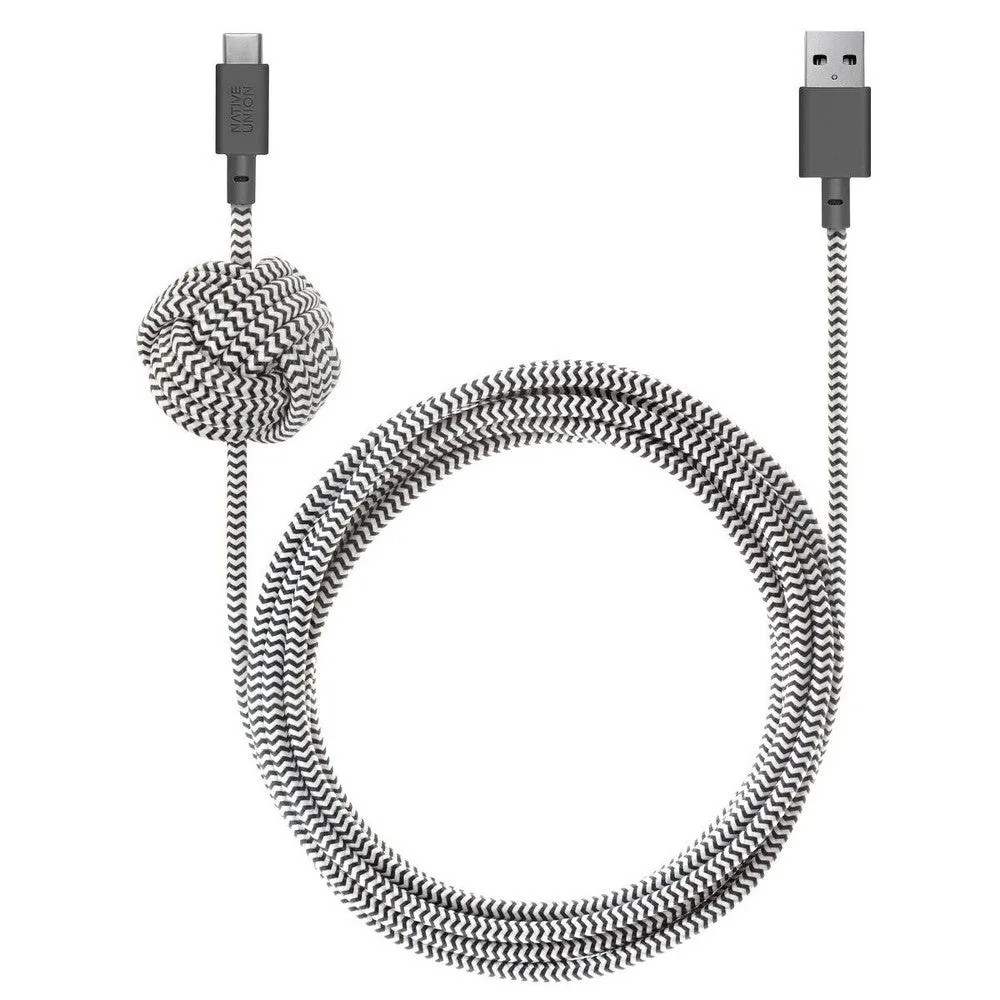 [OPEN BOX] NATIVE UNION Night Cable KV Type-A To Type C 3M - Zebra