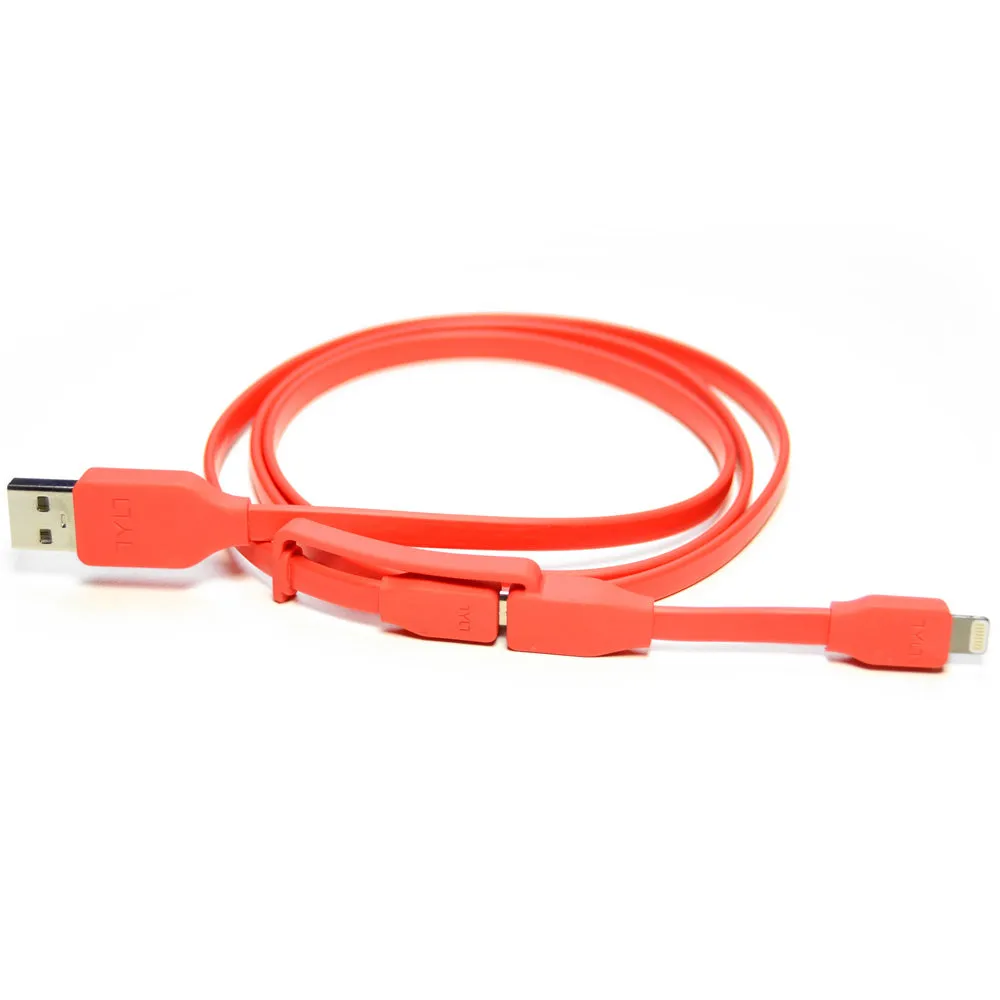 [OPEN BOX] TYLT Sync Cable Duo Charge  and  Sync Lightning with Micro USB Red