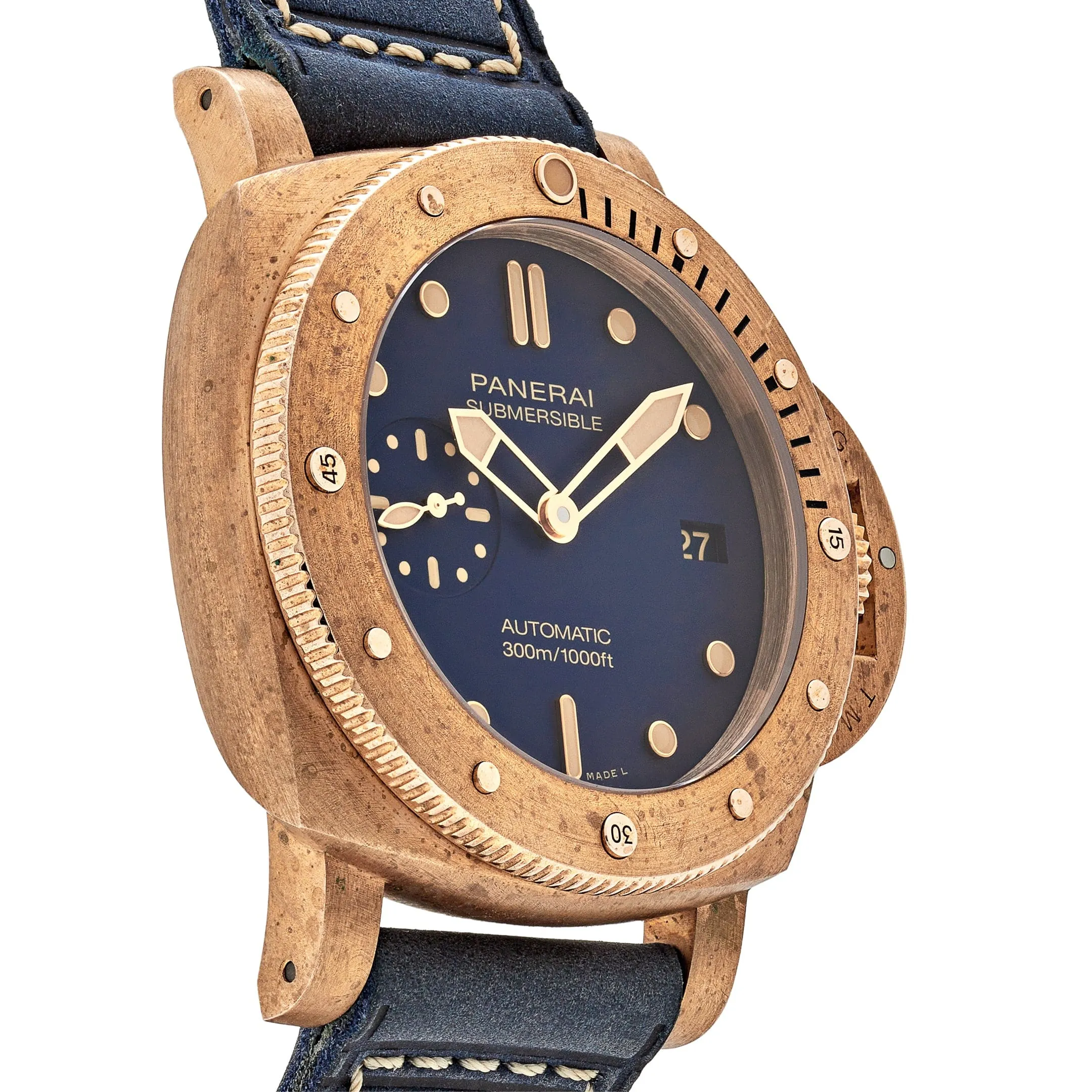 Panerai Submersible Bronzo Blu Abisso PAM01074  Brushed Bronze Blue Dial