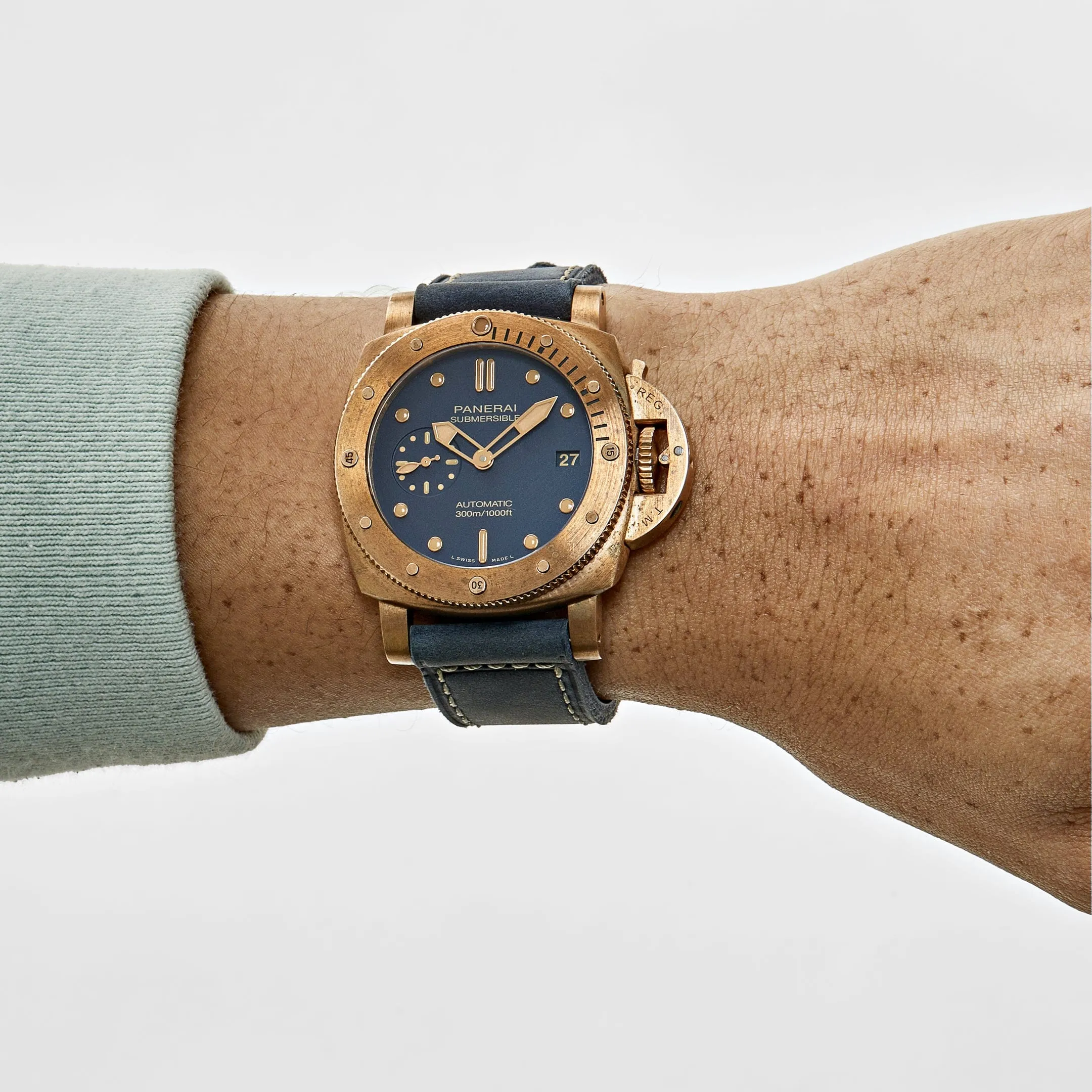 Panerai Submersible Bronzo Blu Abisso PAM01074  Brushed Bronze Blue Dial