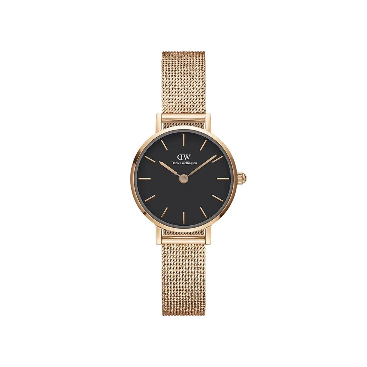 Petite 24mm Pressed Melrose - Rose Gold & Black Watch