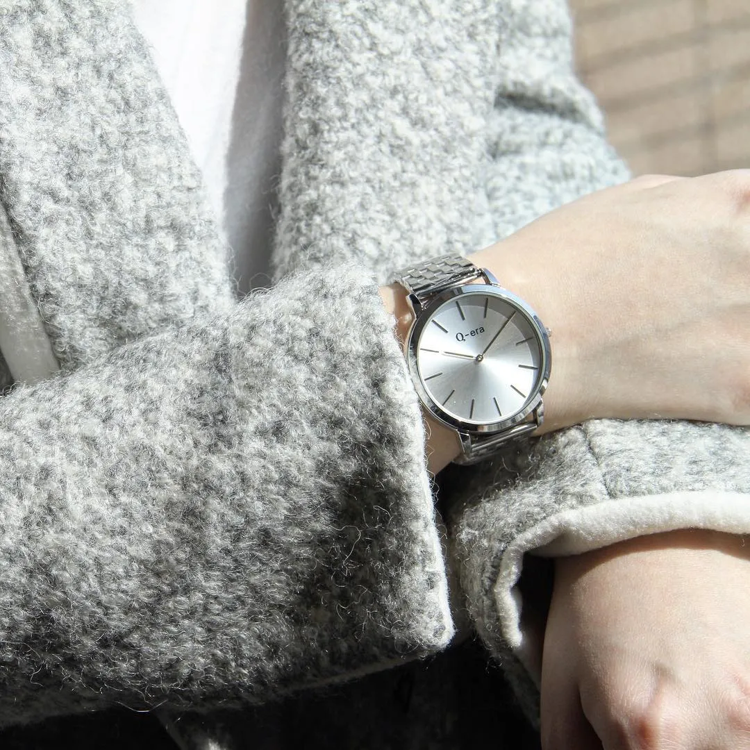 Q-Era Silver  Steel Men's Watch - QV2805-6