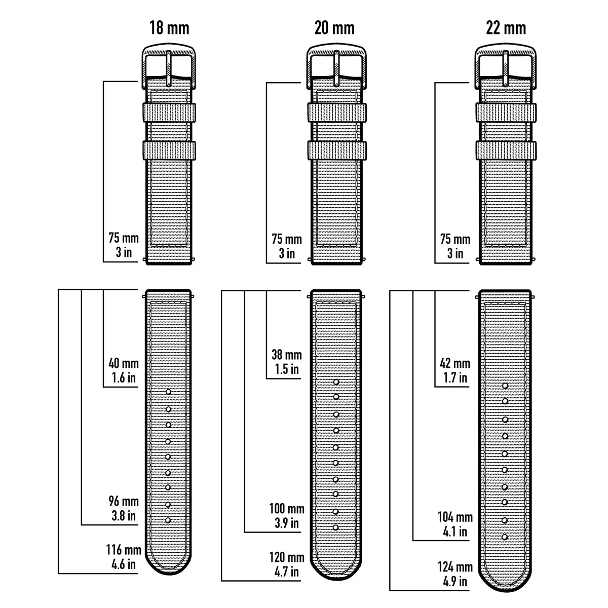 Quick Release Seat Belt Nylon Watch Band - Navy