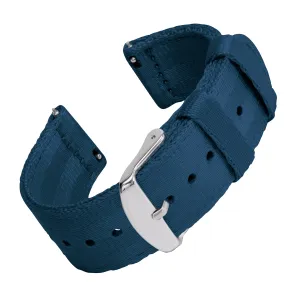 Quick Release Seat Belt Nylon Watch Band - Navy
