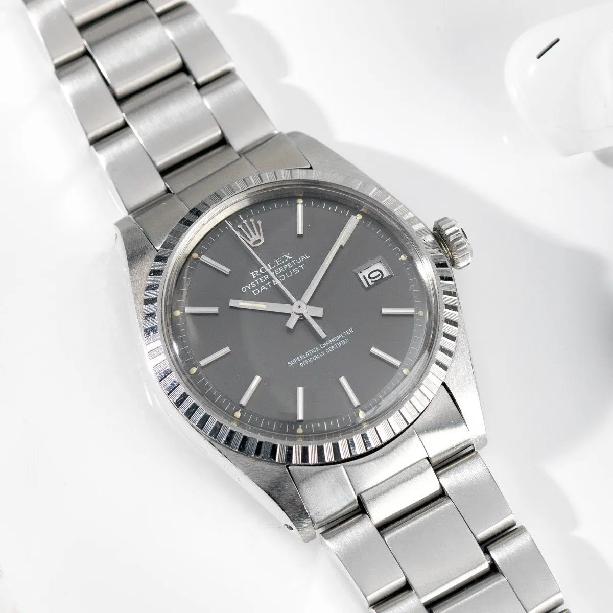 Rolex 1603 Datejust Grey Dial 1972 Tropic Crystal