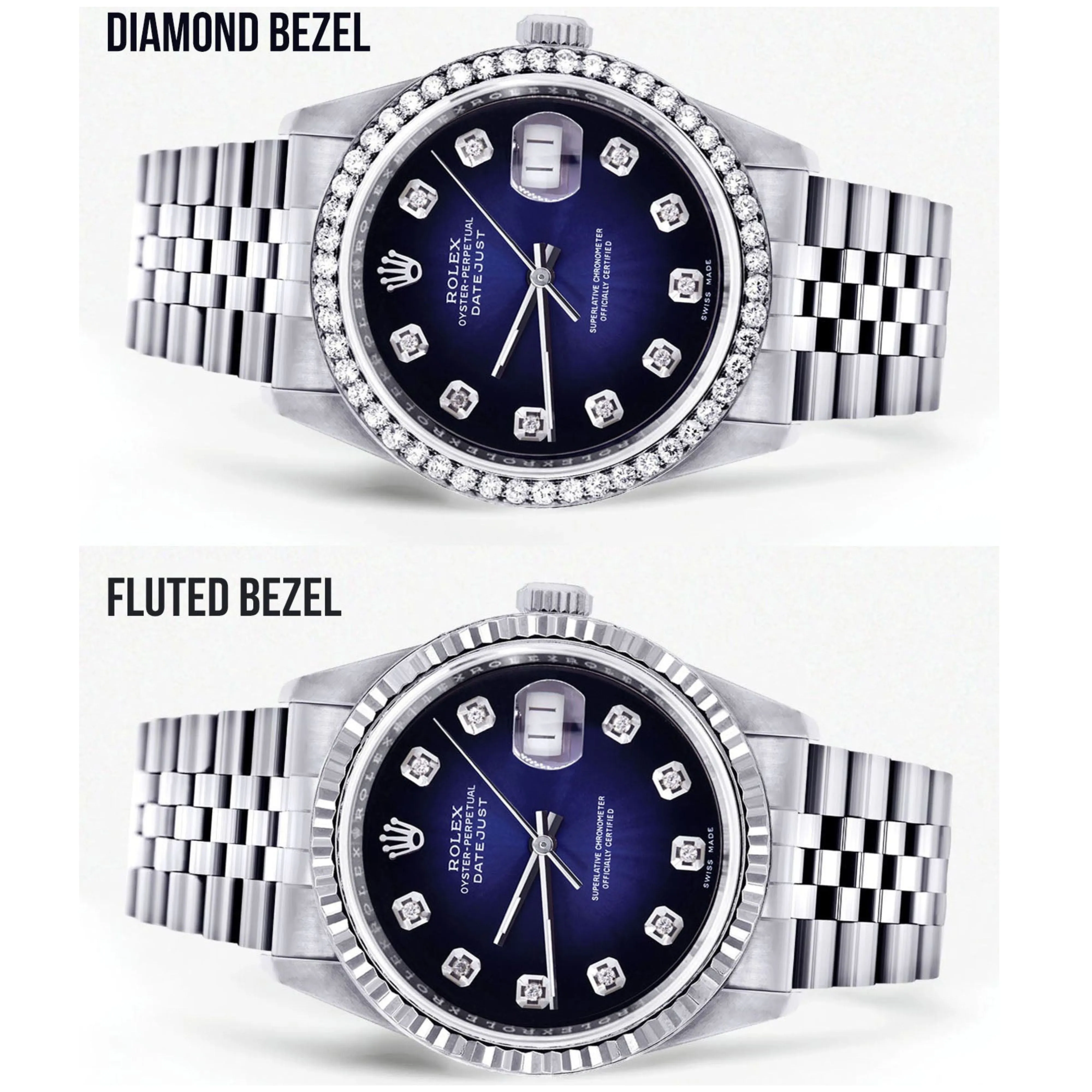 Rolex Datejust 36mm- 16200- Blue Black Dial Jubilee Band