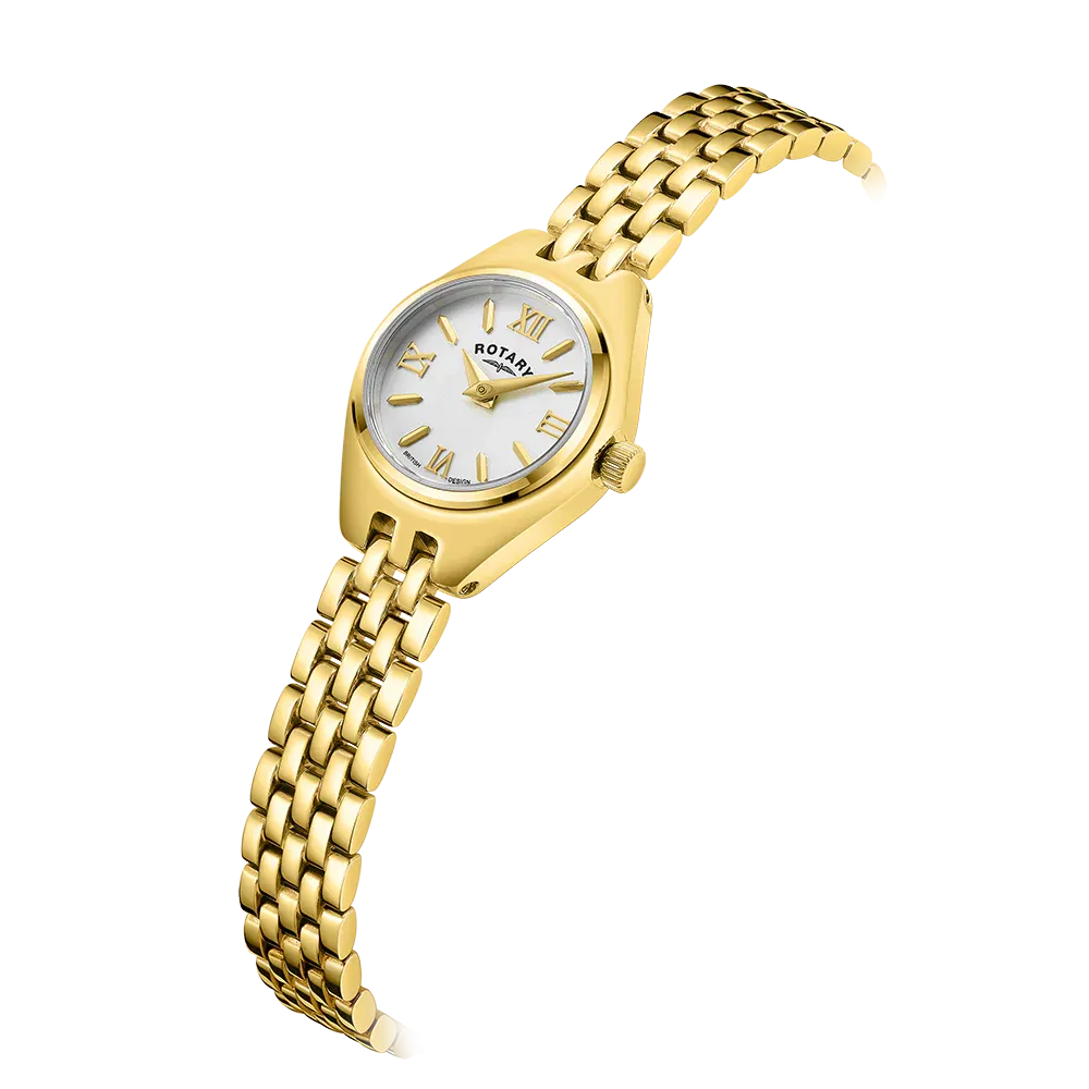 Rotary Ladies Small Gold Plated Cocktail Watch