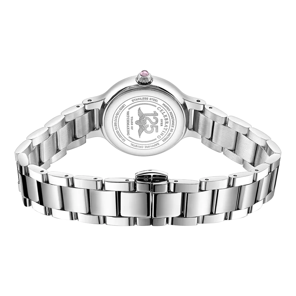 Rotary Ladies Steel 'Elegance' Pink Mother of Pearl Dial Watch