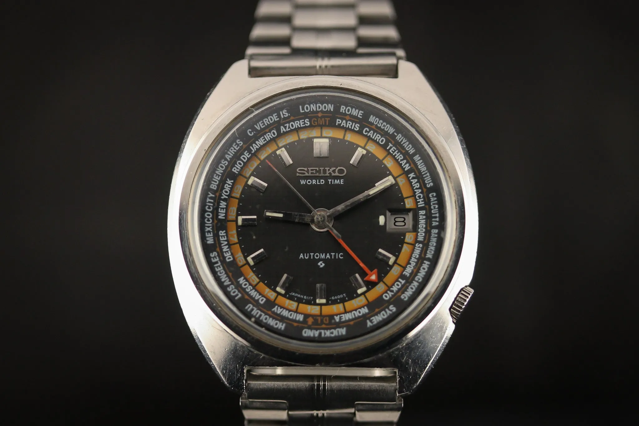 Seiko 6117-6400 World Time - Black/Yellow Dial 1974