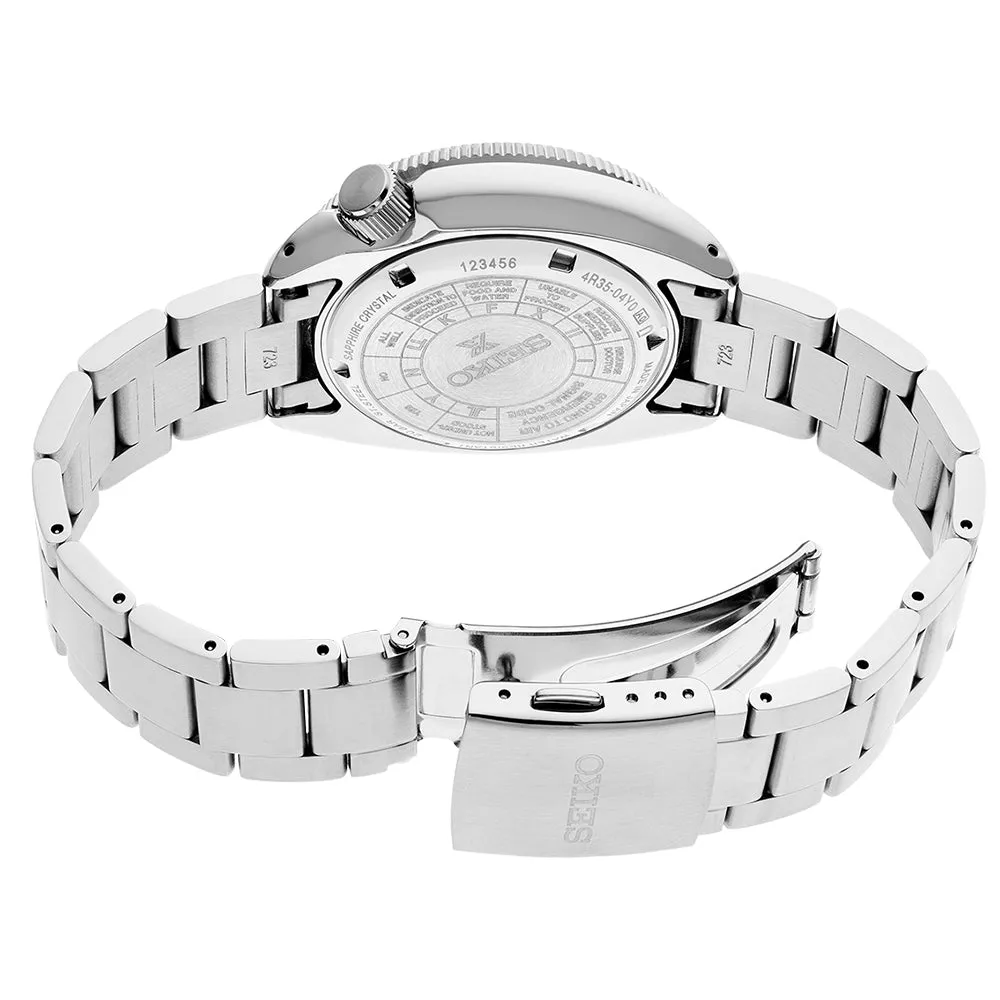 SEIKO Mens  Black Dial Silver Band Stainless Steel Automatic Watch - SRPH17