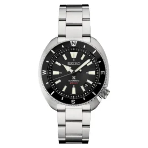 SEIKO Mens  Black Dial Silver Band Stainless Steel Automatic Watch - SRPH17
