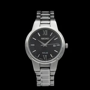 Seiko - Solar Black Dial Ladies Watch SUT229P1