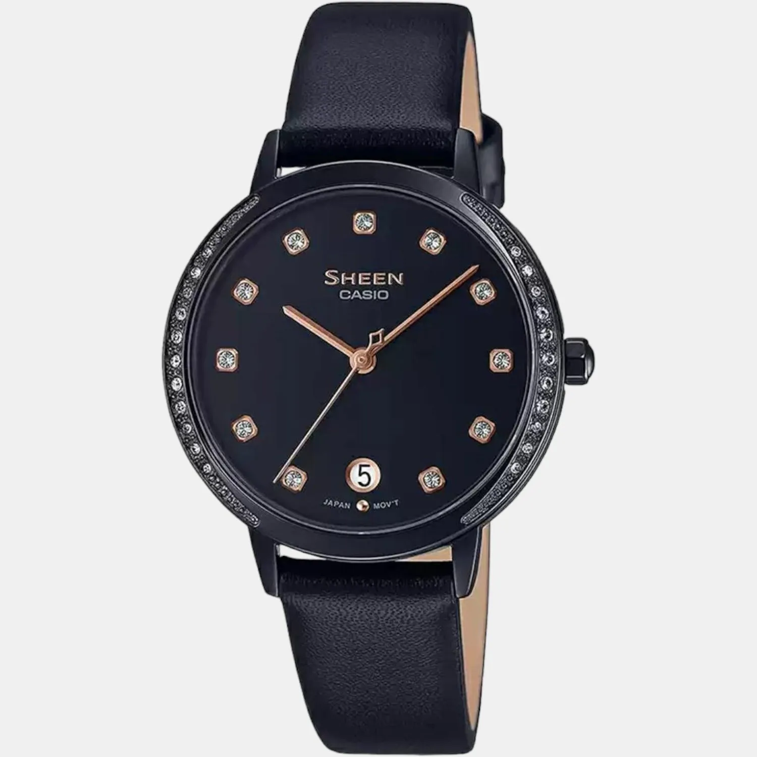 Sheen Women's Analog Leather Watch SH236 - SHE-4056BL-1AUDF
