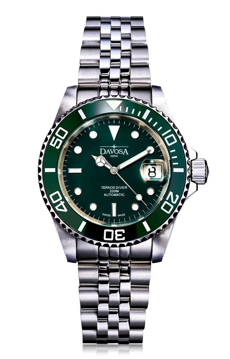 Ternos Ceramic Automatic 200m Green Diving Watch 16155507 OUTLET