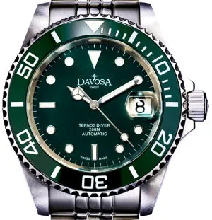 Ternos Ceramic Automatic 200m Green Diving Watch 16155507 OUTLET