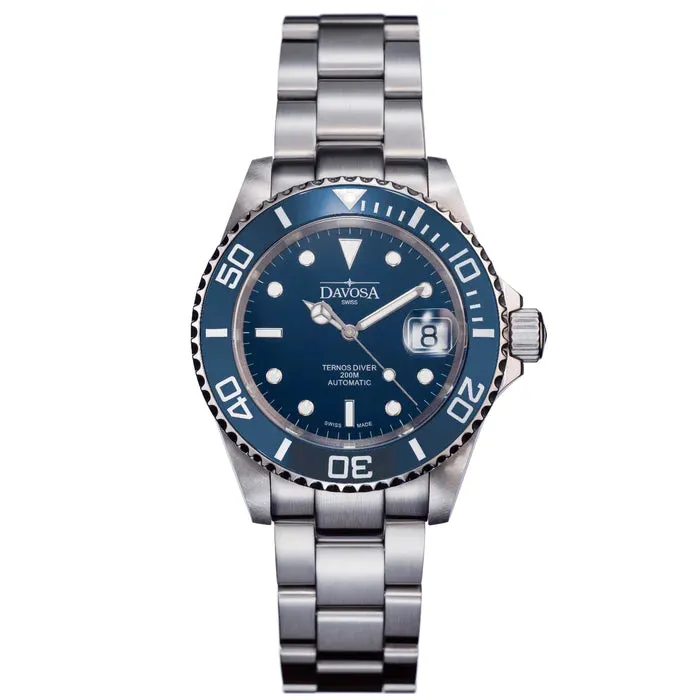 Ternos Ceramic Automatic 200m Swiss-Made Black Unisex Diver Watch 16155550