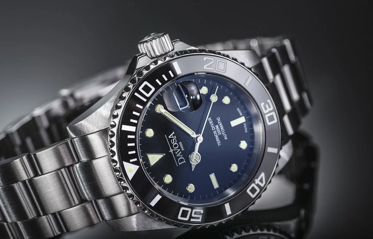 Ternos Ceramic Automatic 200m Swiss-Made Black Unisex Diver Watch 16155550