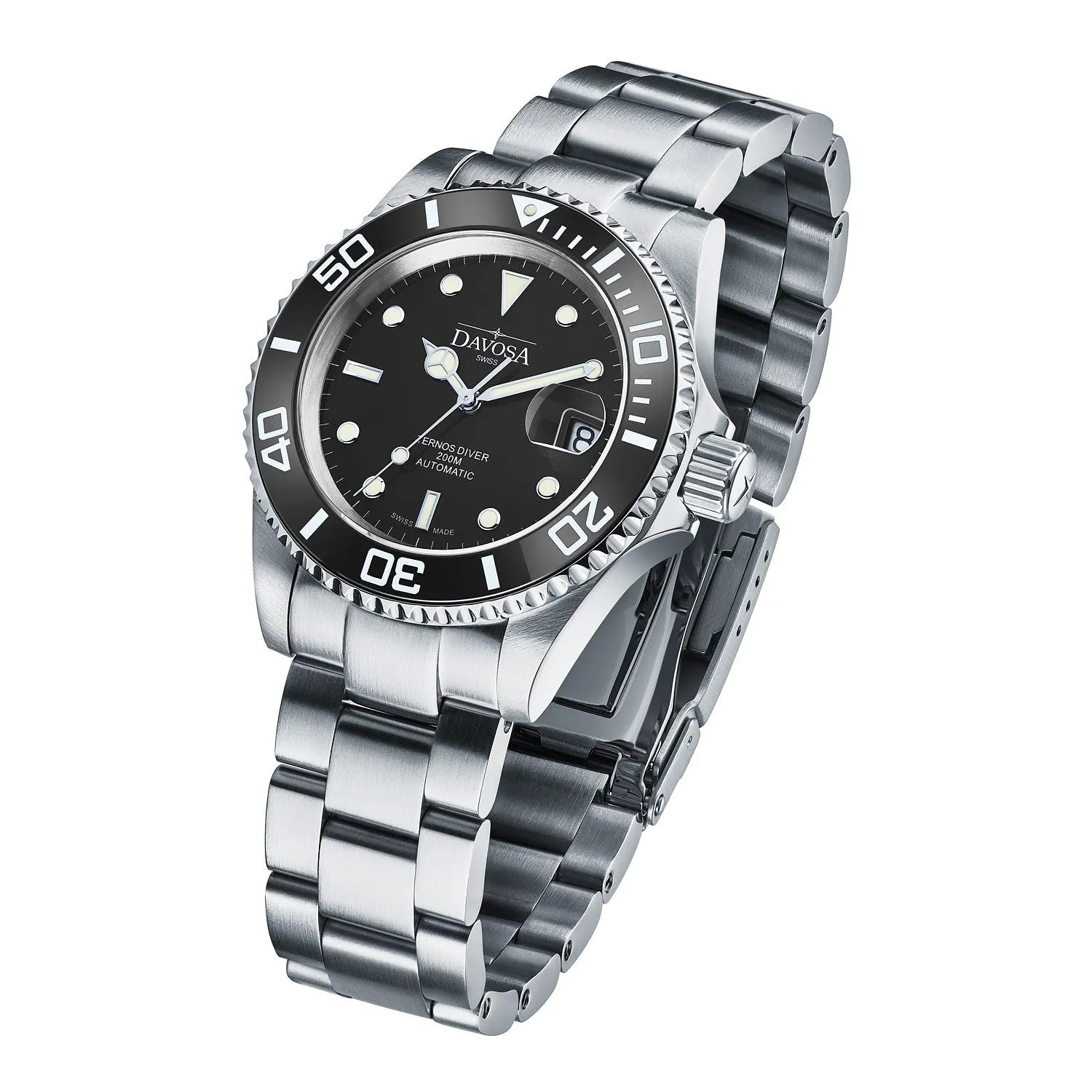 Ternos Ceramic Automatic 200m Swiss-Made Black Unisex Diver Watch 16155550