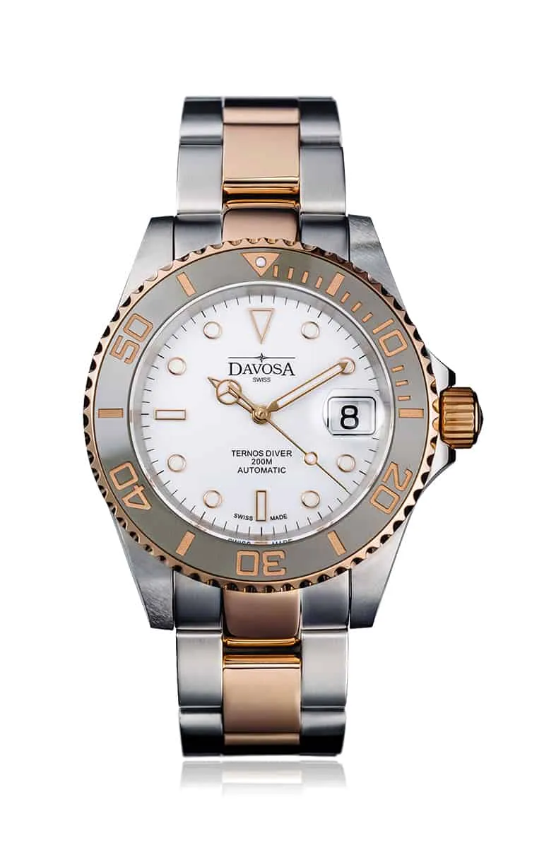 Ternos Ceramic Automatic 200m Swiss-Made Black Unisex Diver Watch 16155550