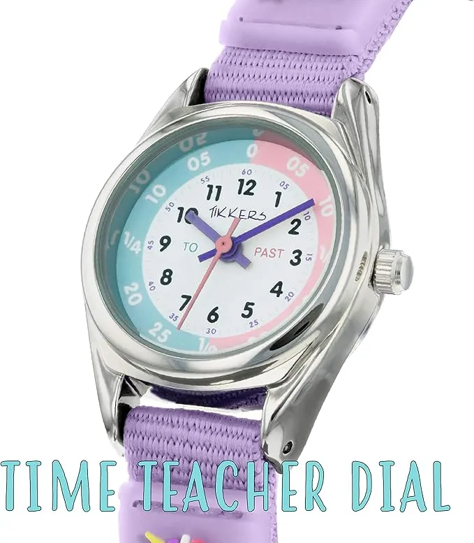 Tikkers Girls Analogue Classic Quartz Watch with Textile Strap TK0148