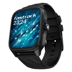 Titan Fastrack New Astor FS1 PRO Smart Watch, Large Super AMOLED Display (1.97") AOD, AI Voice Assistance, Functional Crown, SingleSync BT Calling, 100  Sports Modes & Faces, IP68 (Black)