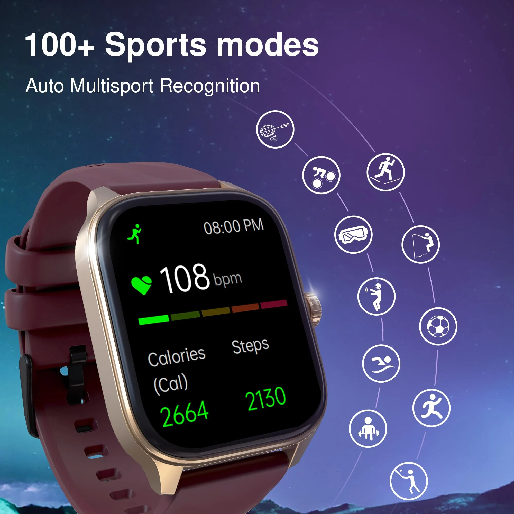 Titan Fastrack New Astor FS1 PRO Smart Watch, Large Super AMOLED Display (1.97") AOD, AI Voice Assistance, Functional Crown, SingleSync BT Calling, 100  Sports Modes & Faces, IP68 (Black)