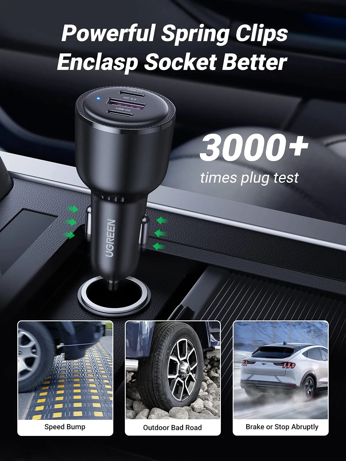 UGREEN 69W USB C Car Charger Bundle