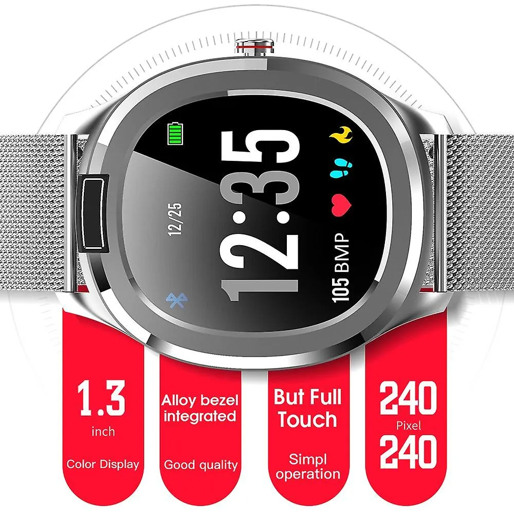 Watches thermometer smart watch waterproof heart rate ecg monitor full smart watches bk black metal