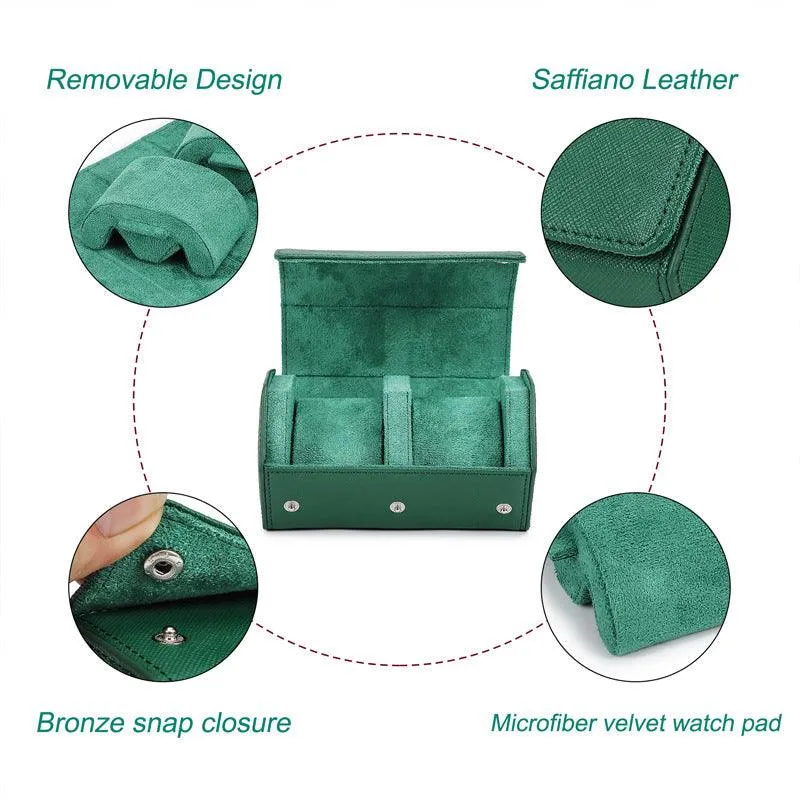 Woosir Trend Leather Hexagon Watch Roll Case for 2