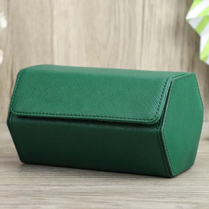 Woosir Trend Leather Hexagon Watch Roll Case for 2