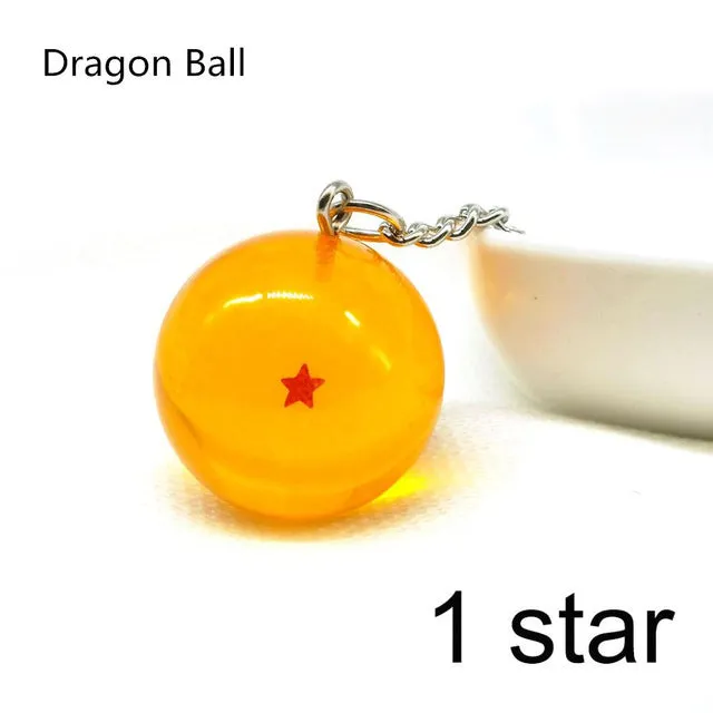 Zoeber Dragon Ball Z Keychain Cartoon DBZ Child anime 2.7CM Crystal Ball 1-7 Stars cosplay ball Keyrings car bag key holder