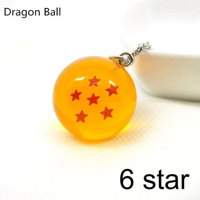 Zoeber Dragon Ball Z Keychain Cartoon DBZ Child anime 2.7CM Crystal Ball 1-7 Stars cosplay ball Keyrings car bag key holder